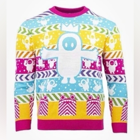 Fall Guys Other - Fall Guys Numbskull Men's Colorful Crewneck Sweater NWOT